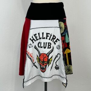 Strangers Things Hellfire Club Womens Skirt Sz Large Grunge Metal Patchwork Edgy